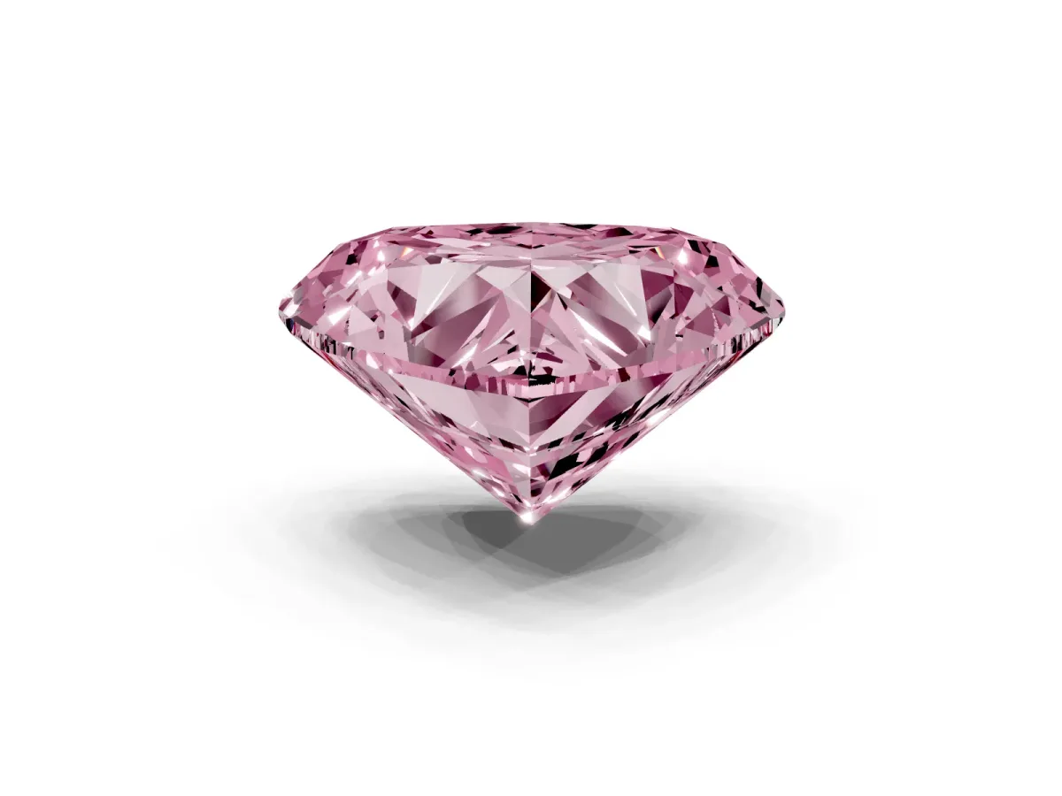 Fancy Pink Heart Cut Diamond Ring with Marquise Side Stones and Prong Setting White gold