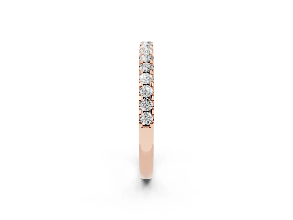 Round Diamond Pavé Eternity Band with Micro Prong Setting Rose gold