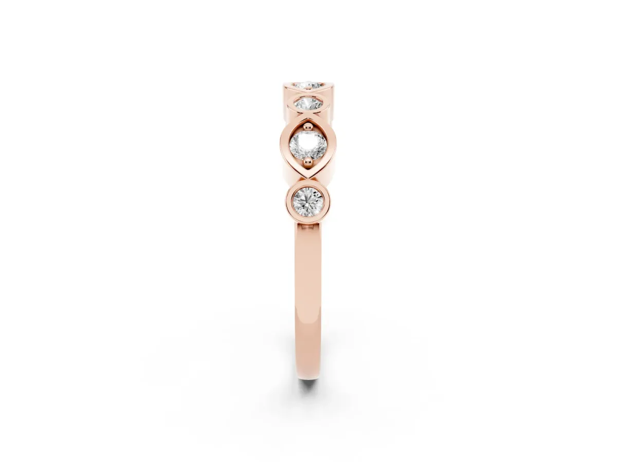 Bezel Set Mixed Shape Diamond Eternity Band Rose gold