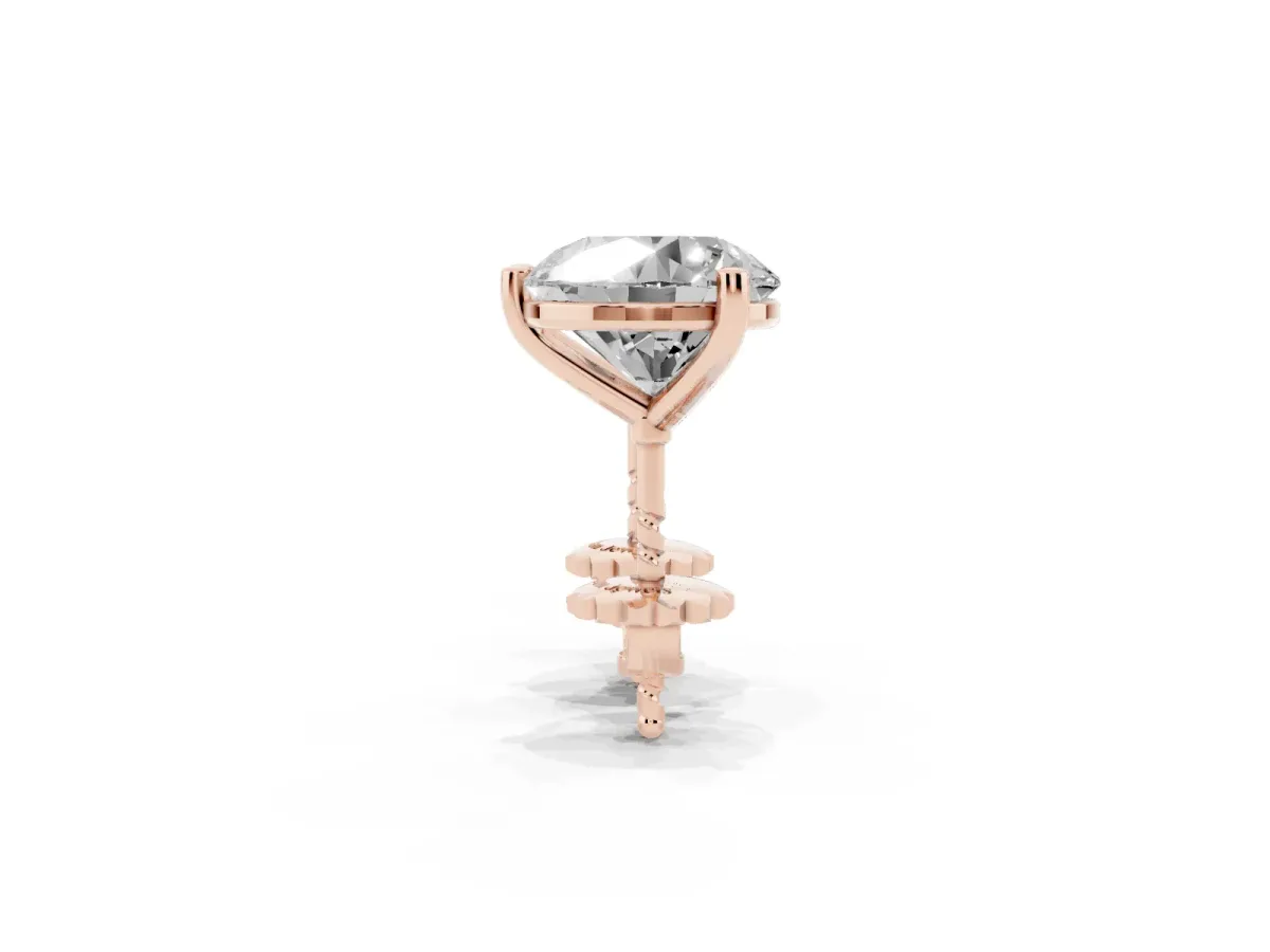 Round Brilliant Diamond Martini Stud Earrings Rose gold