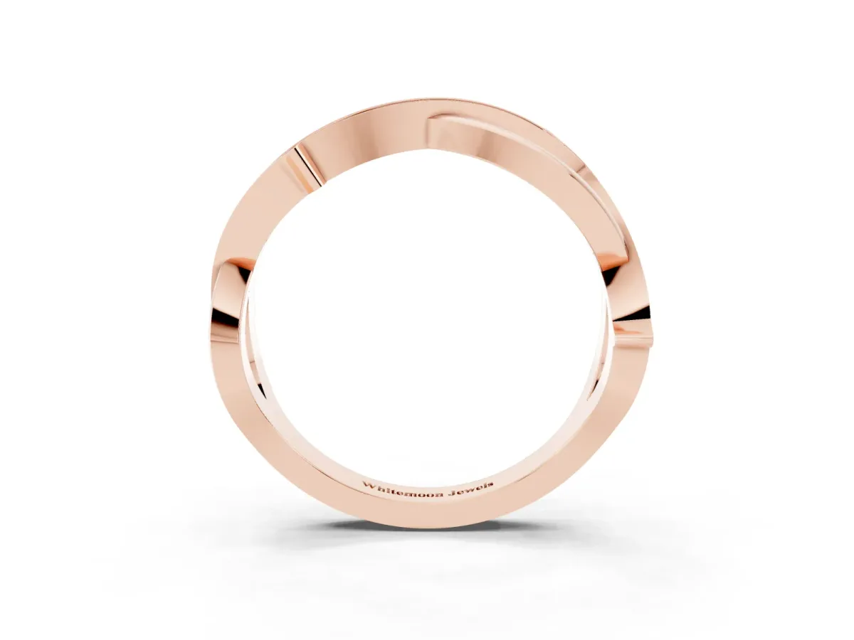 Pavé Round Diamond Twist Band with Channel Setting Rose gold