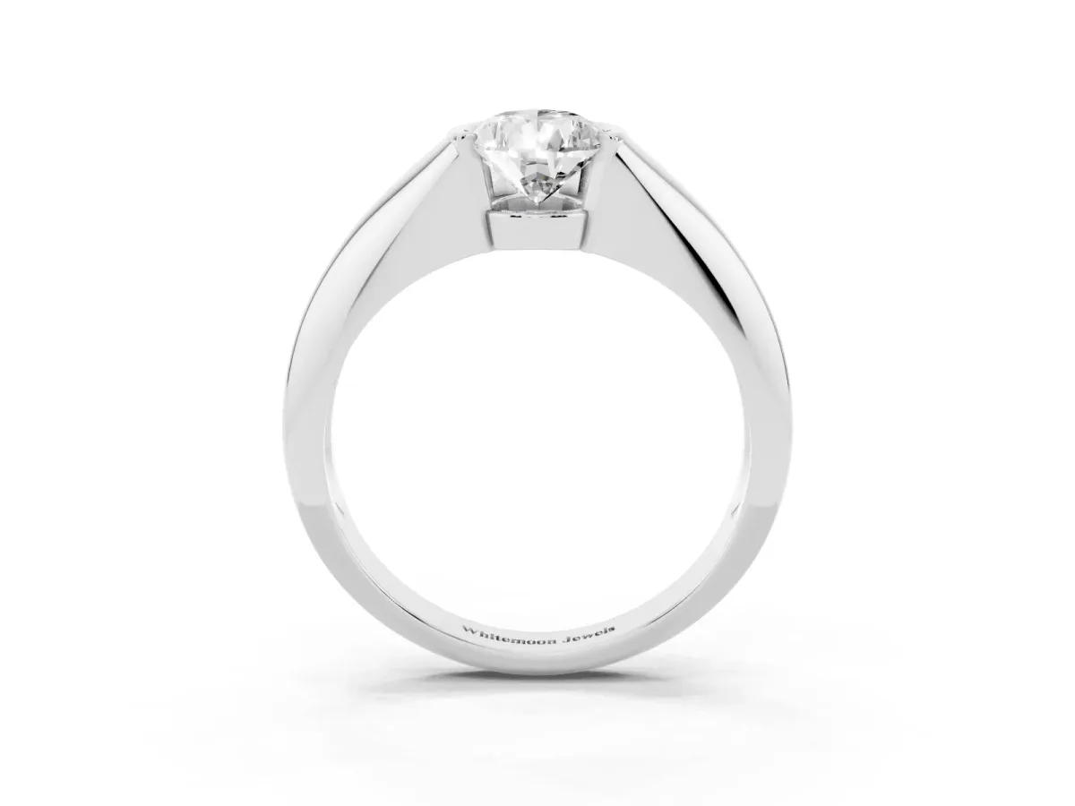 Pear Cut Solitaire Tension Set Diamond Ring White gold