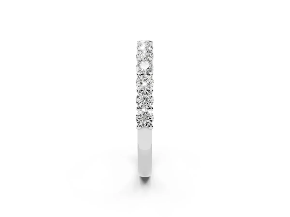 Alternating Round Diamond Promise Ring with Round Diamond Accents Silver