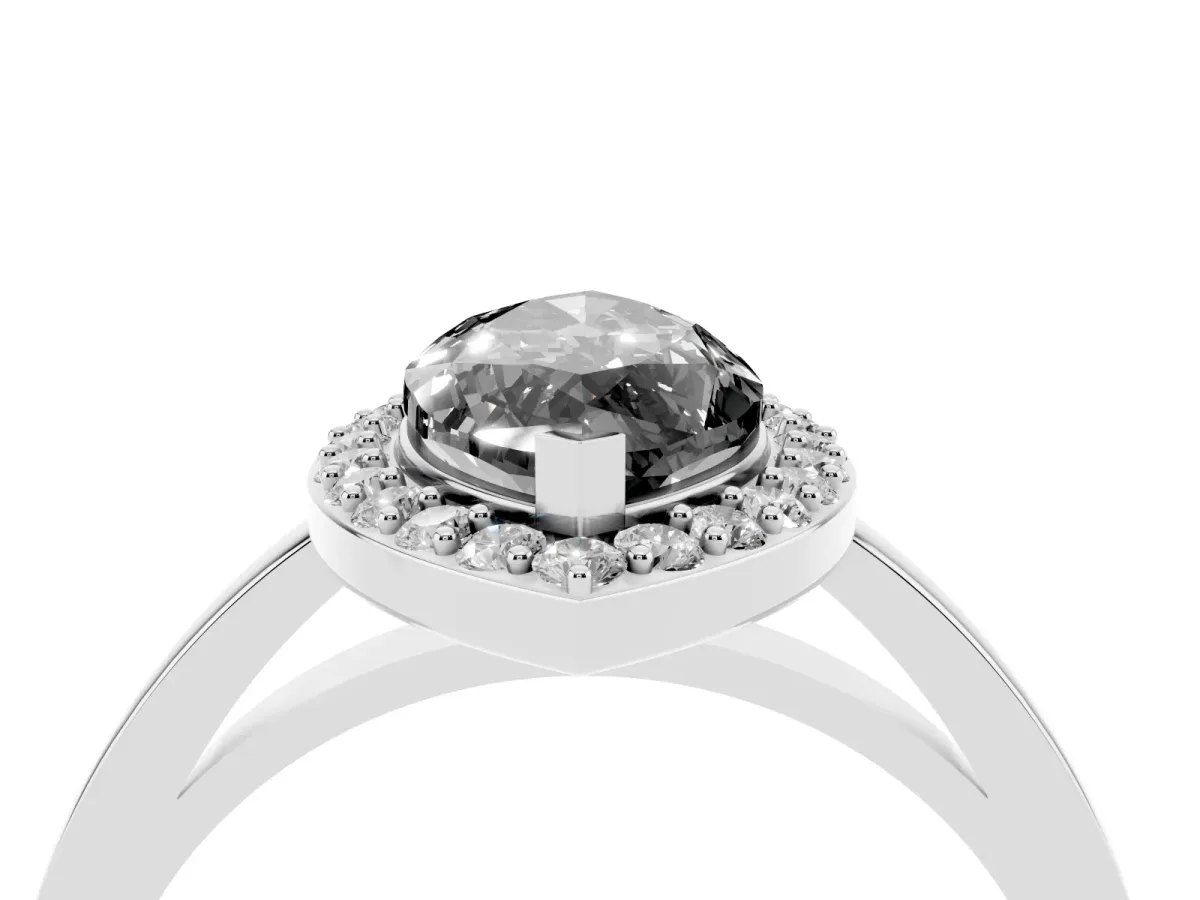 Fancy Black Marquise Cut Halo Diamond Ring with Solitaire Band and Prong Setting Platinum