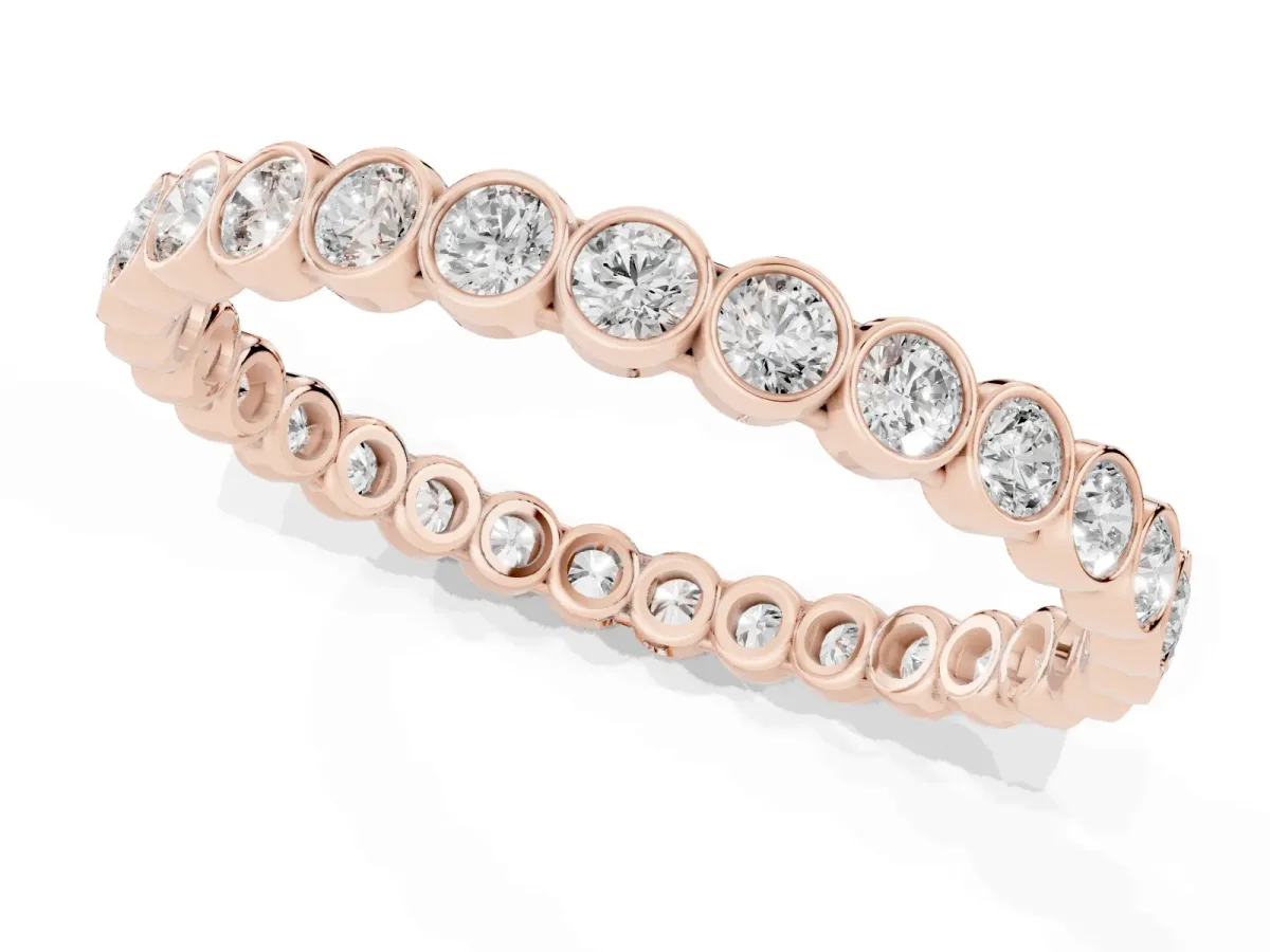 Bezel-Set Round Diamond Eternity Band Rose gold
