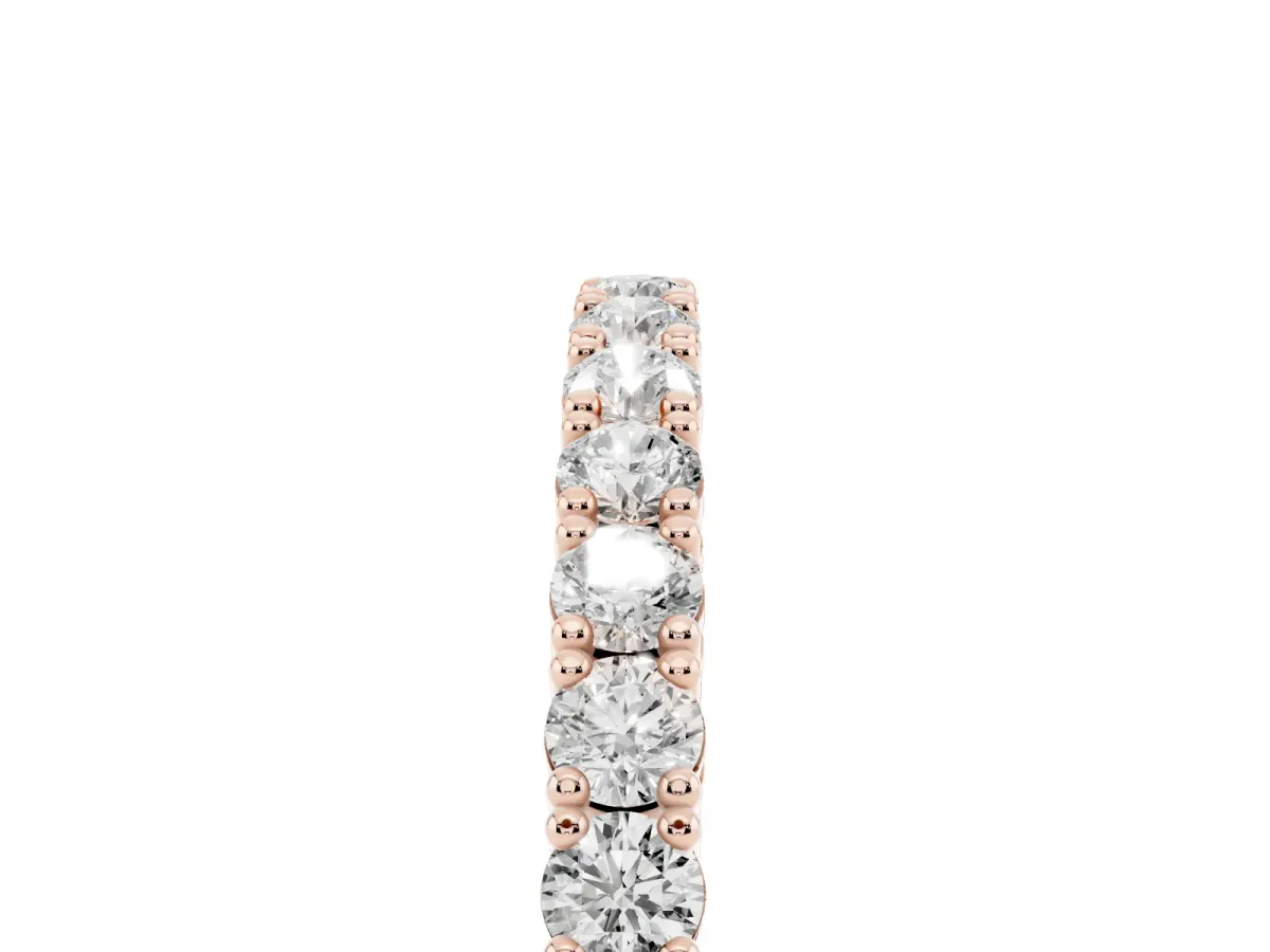 Round Diamond Half-Eternity Band with Shared Prong Setting Rose gold