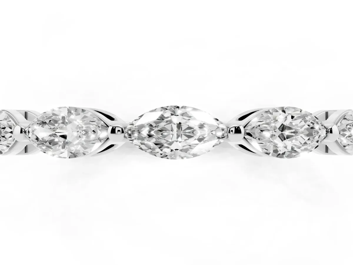 Marquise Diamond Eternity Band with U-Prong Setting Silver