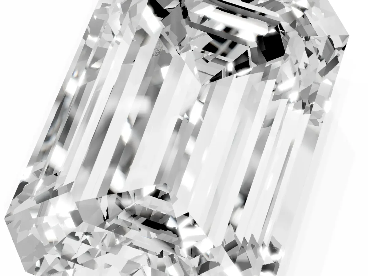 Emerald Cut Cut Pave Band Milgrain Solitaire Ring Platinum