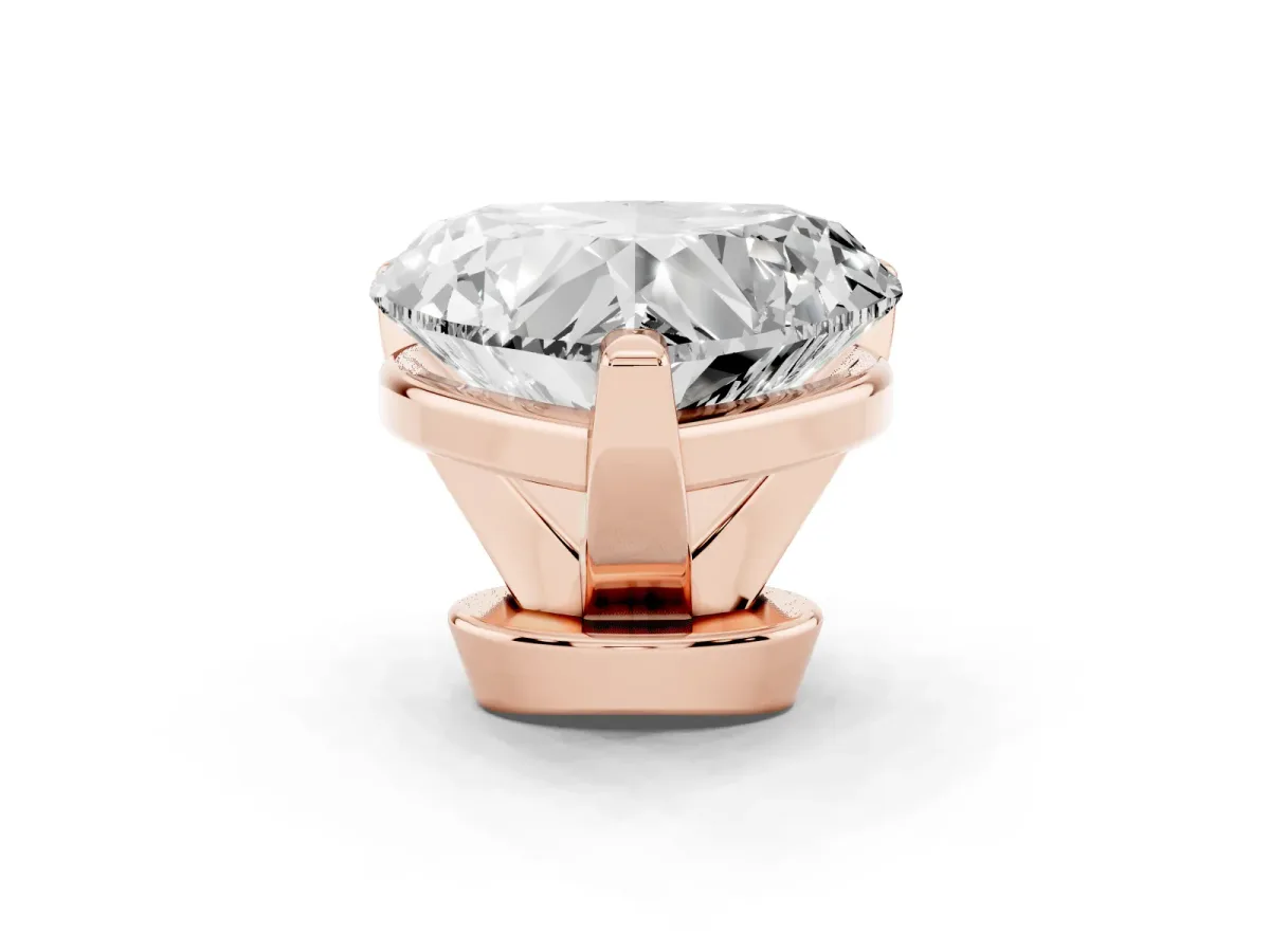 Heart Cut Diamond Solitaire Ring with Prong Setting and Classic Band Rose gold