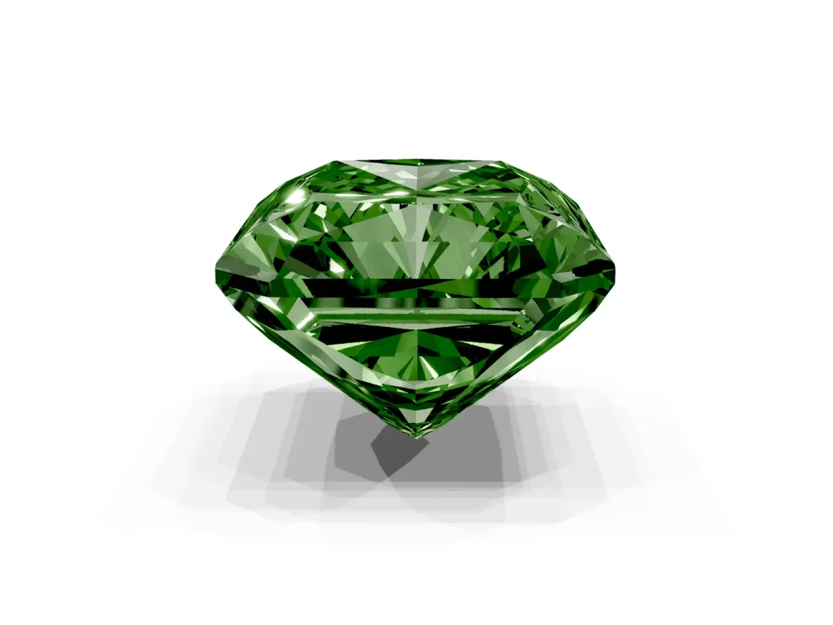 Fancy Green Radiant Cut Cut Pave Band Milgrain Solitaire Ring Yellow gold