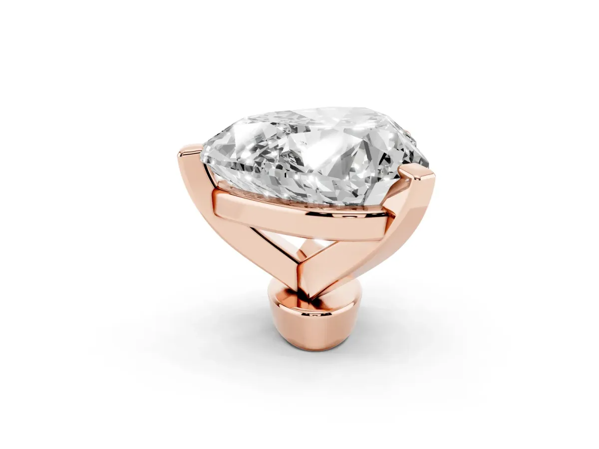 Heart Cut Diamond Solitaire Ring with Prong Setting and Classic Band Rose gold