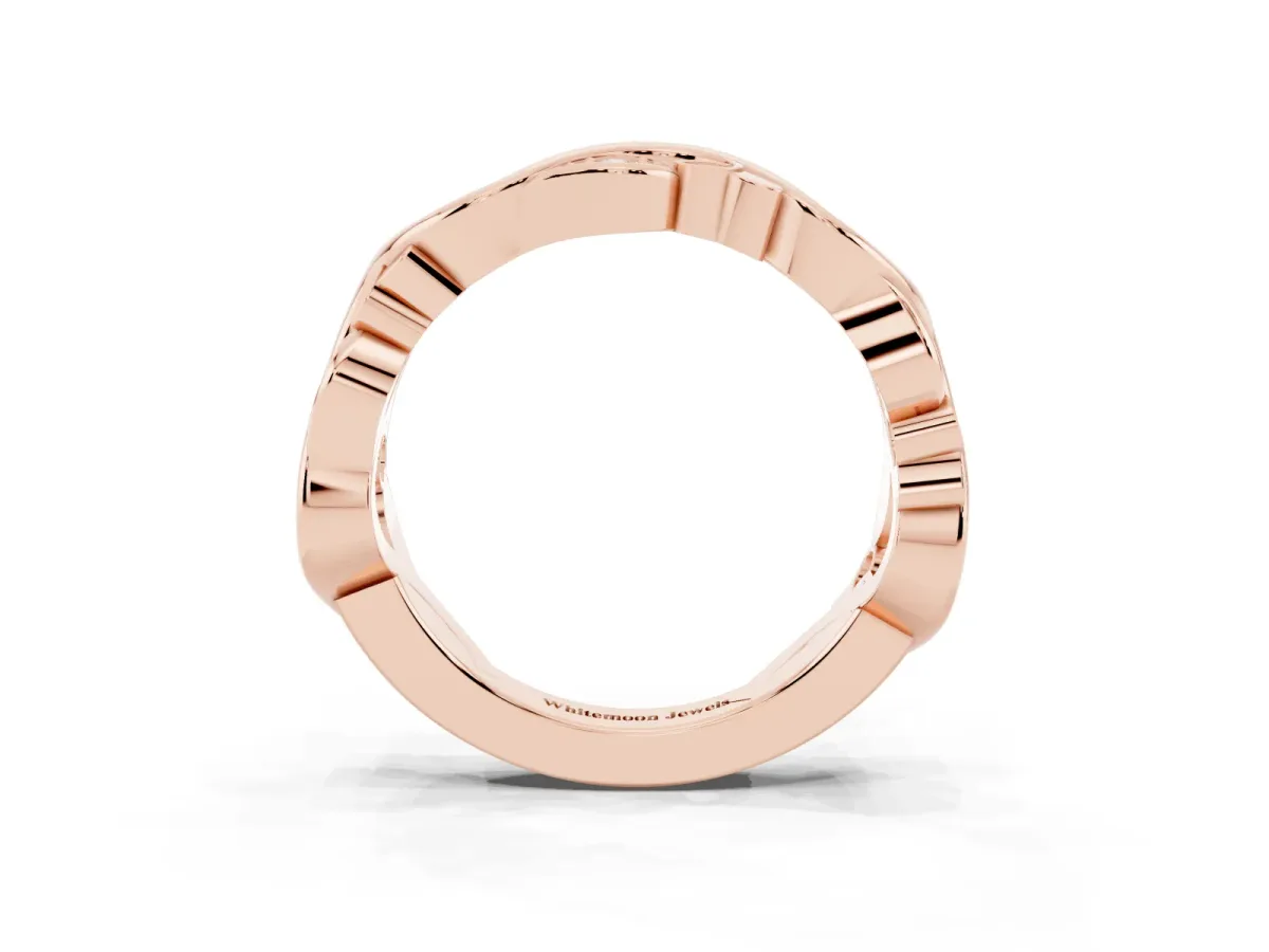 Marquise Diamond Vine Eternity Band with Bezel Setting Rose gold