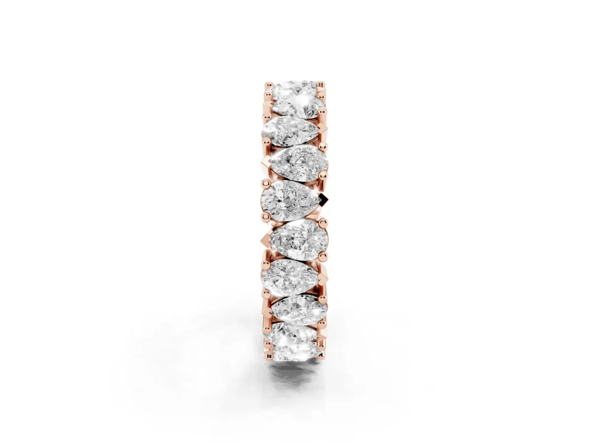 Pear Diamond Shared Prong Eternity Band Rose gold