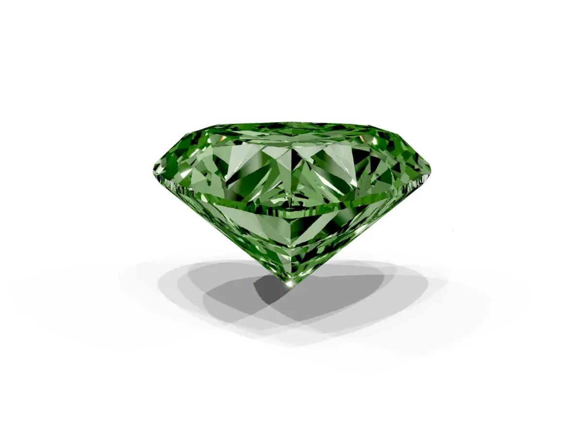 Fancy Green Heart Cut Cut Double Halo Diamond Engagement Ring with Pave Band and Four-Prong Setting Yellow gold