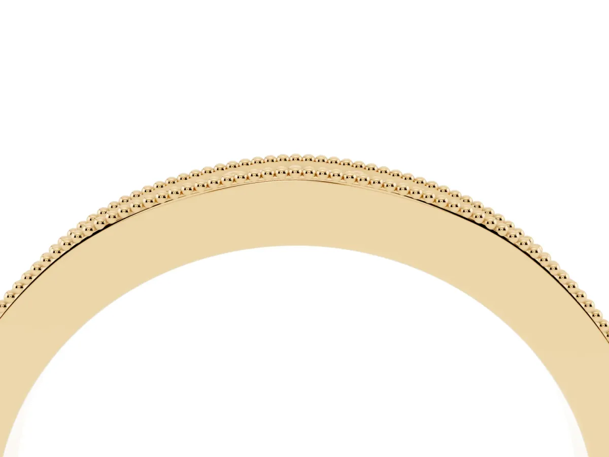 Round Diamond Milgrain Pavé Eternity Band Yellow gold