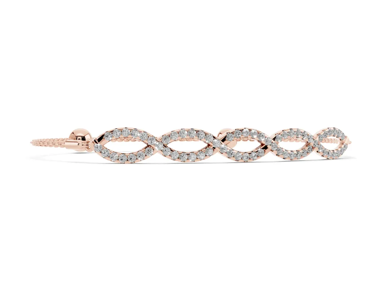 Pavé Marquise Infinity Chain Bracelet with Bezel Prong Setting Rose gold
