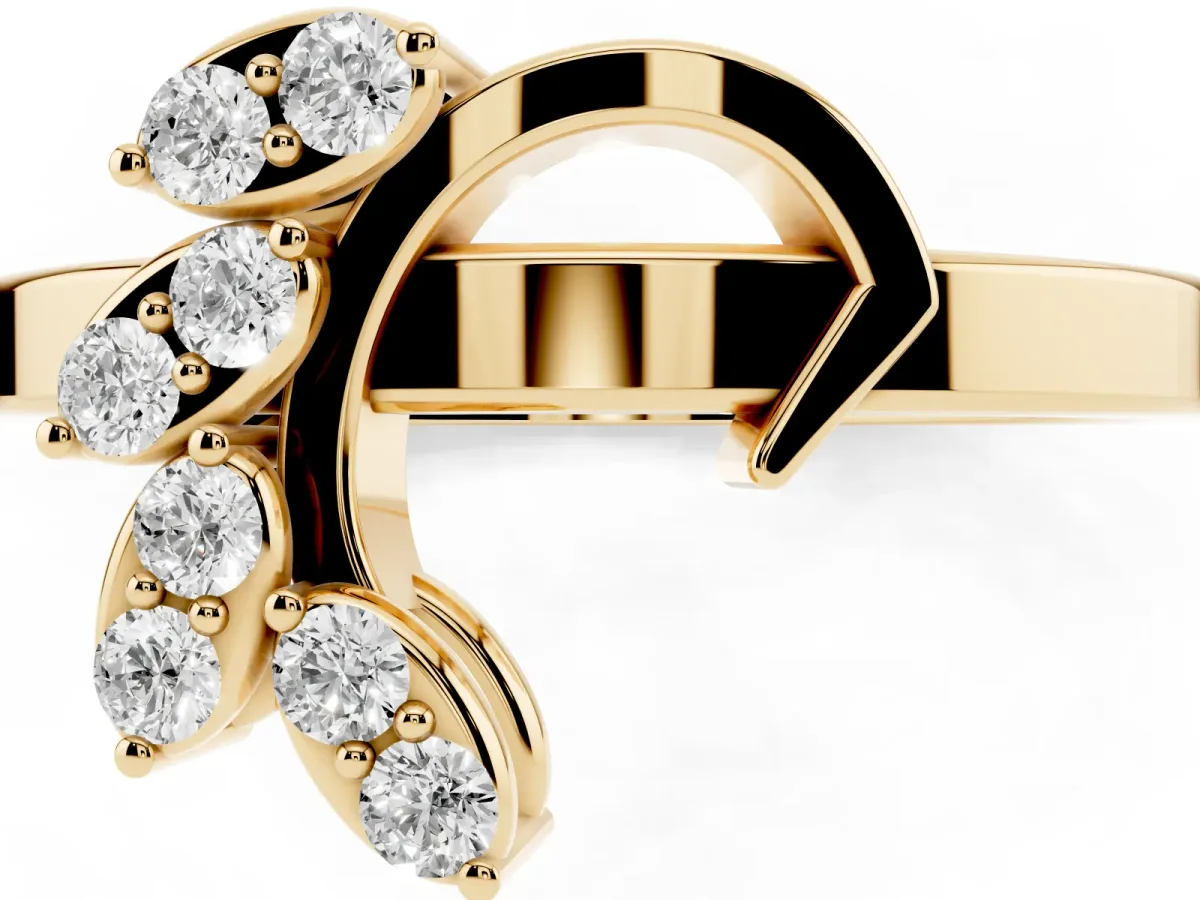 Round Diamond Milgrain Eternity Band with Channel Setting Yellow gold