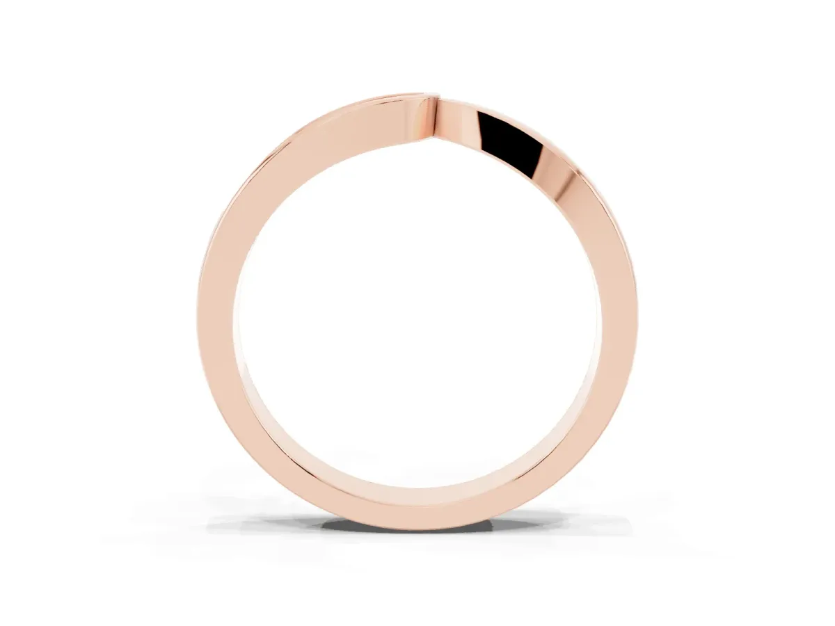 Channel Set Round Diamond Contour Band Rose gold
