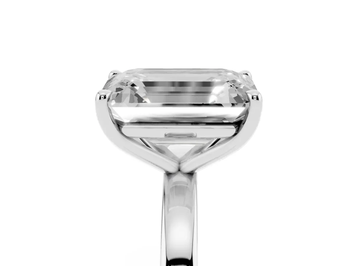 Heart Cut and Emerald Cut Toi Moi Ring with Prong Setting Platinum