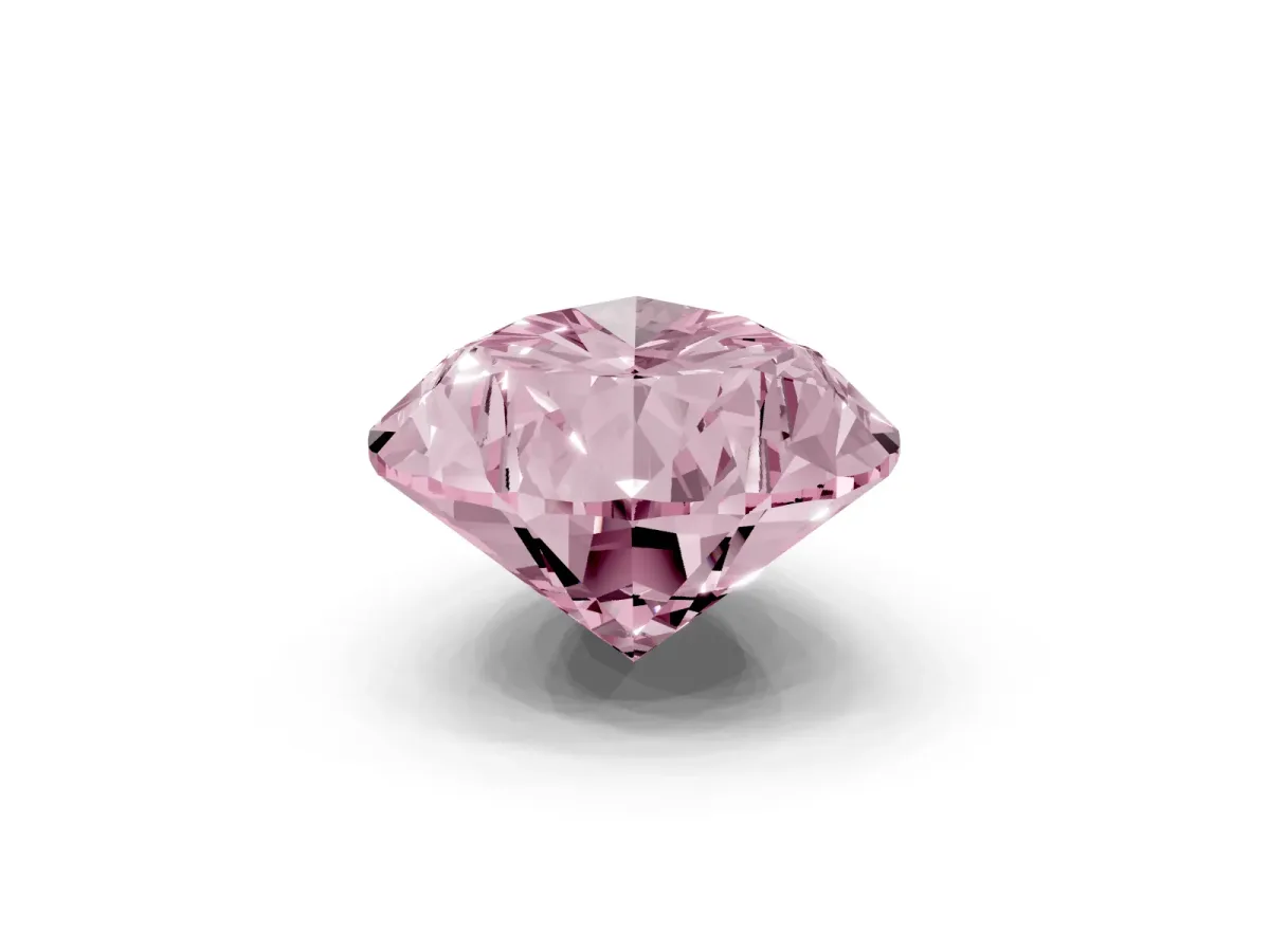 Fancy Pink Pear Cut Diamond Ring with Marquise Side Stones and Prong Setting White gold
