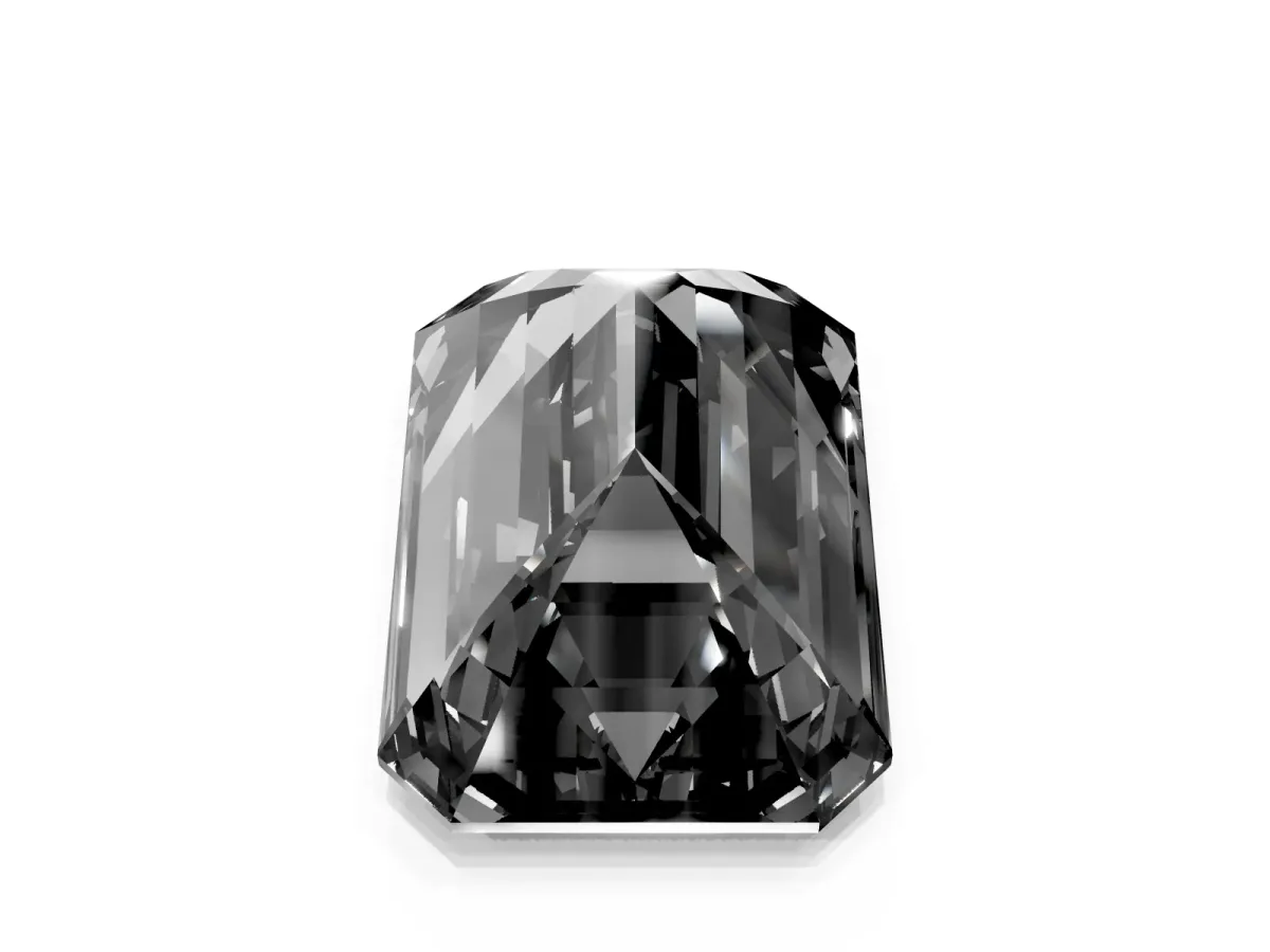 Fancy Black Emerald Cut Cut Pave Band Milgrain Solitaire Ring Rose gold