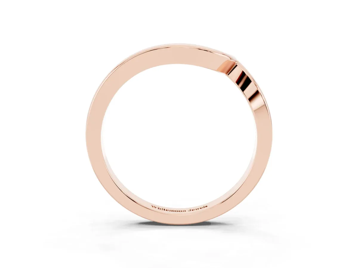 Chevron V-Shaped Contour Band Rose gold