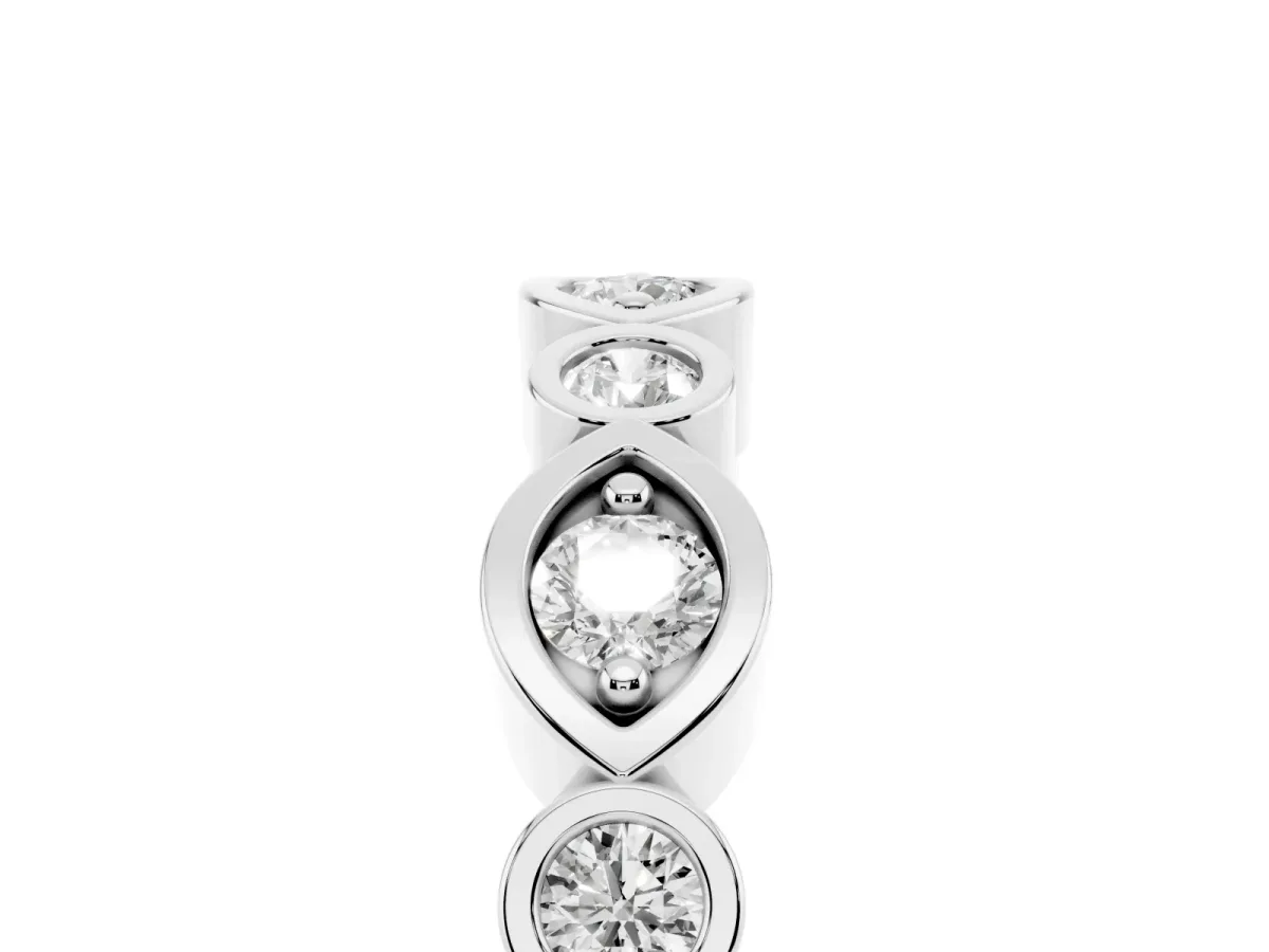 Bezel Set Mixed Shape Diamond Eternity Band Platinum