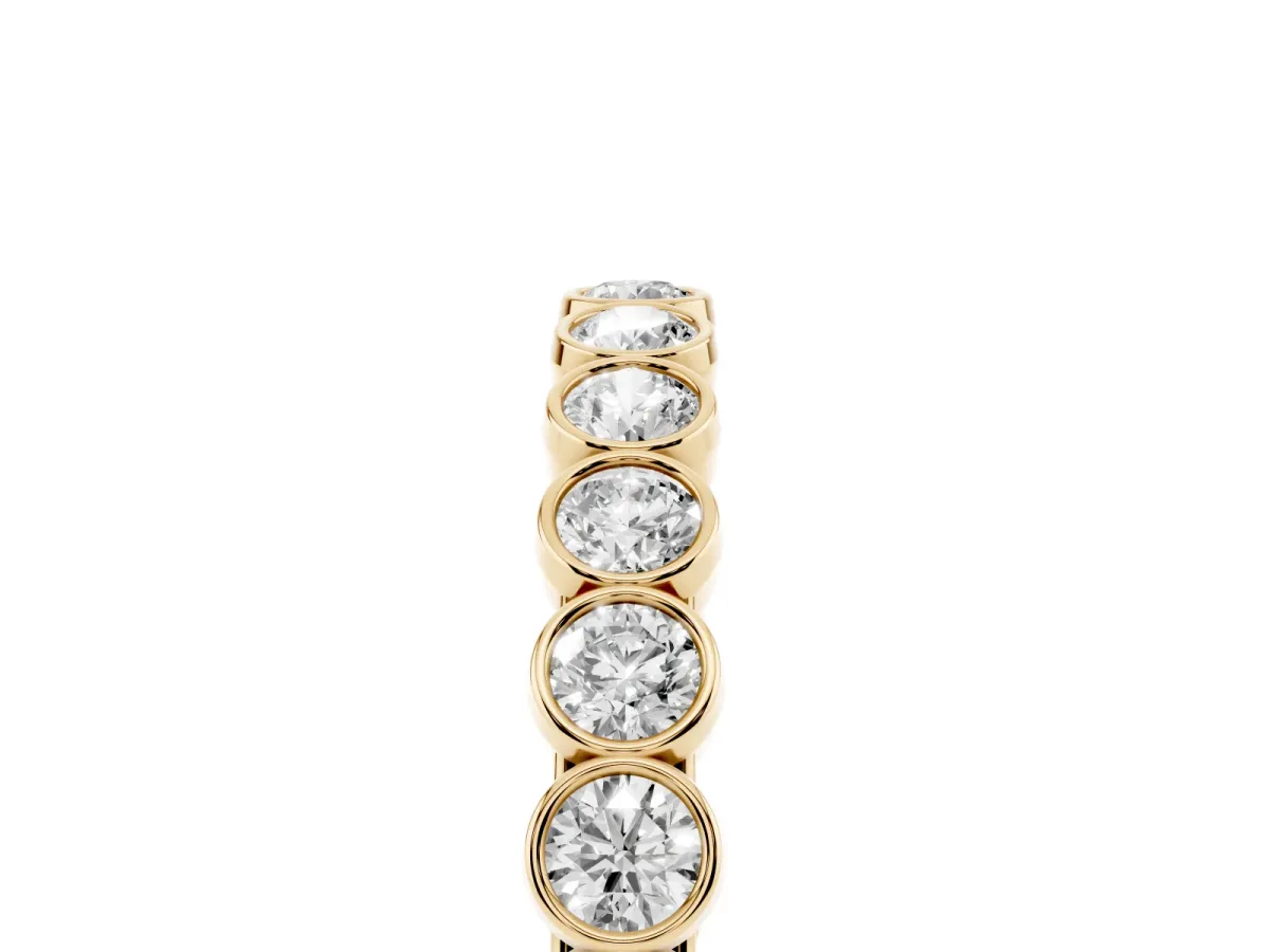 Bezel-Set Round Diamond Eternity Band Yellow gold