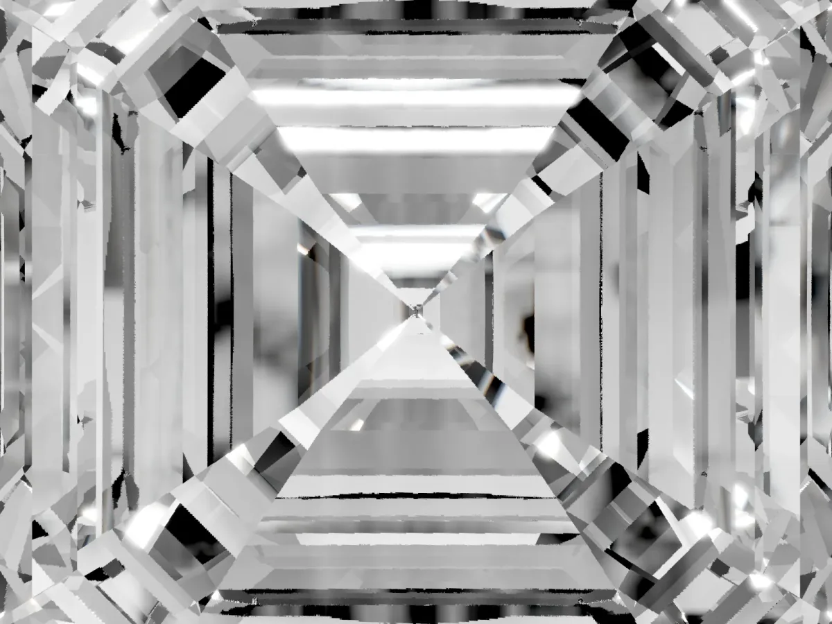 Asscher Cut Halo Diamond Ring with Milgrain Edge and Round Prong Setting Rose gold