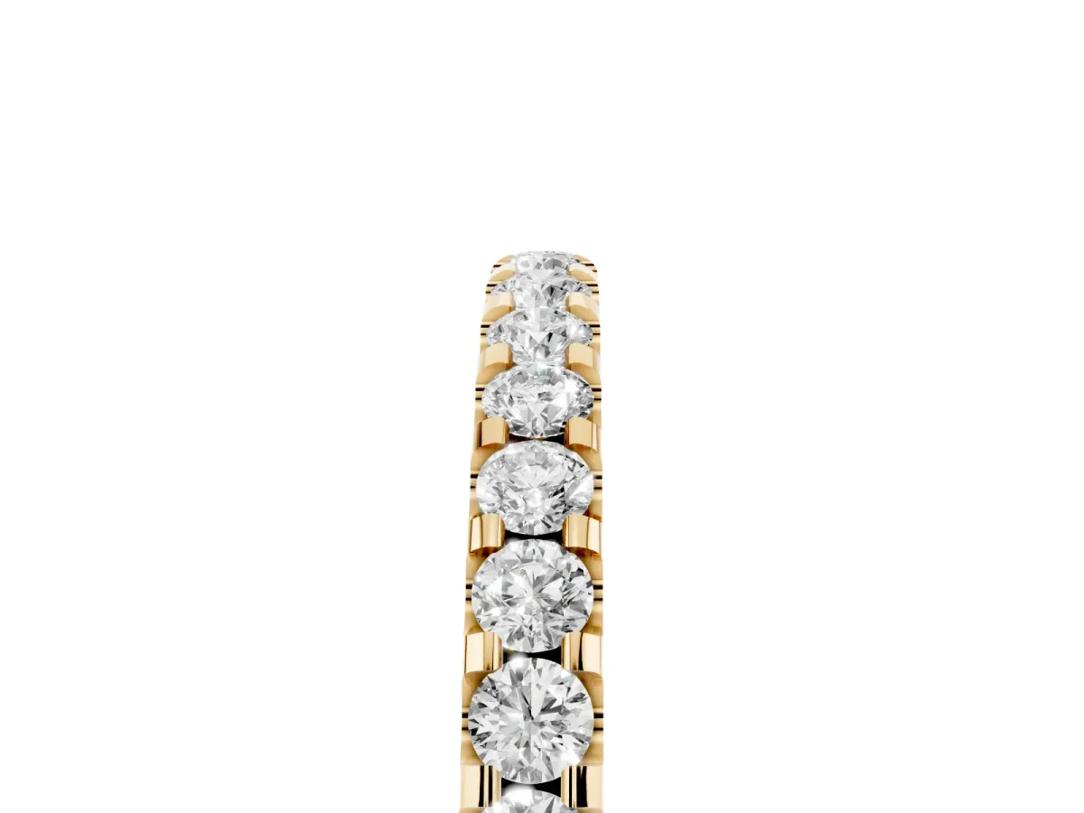 Round Diamond Pavé Eternity Band with Micro Prong Setting Yellow gold