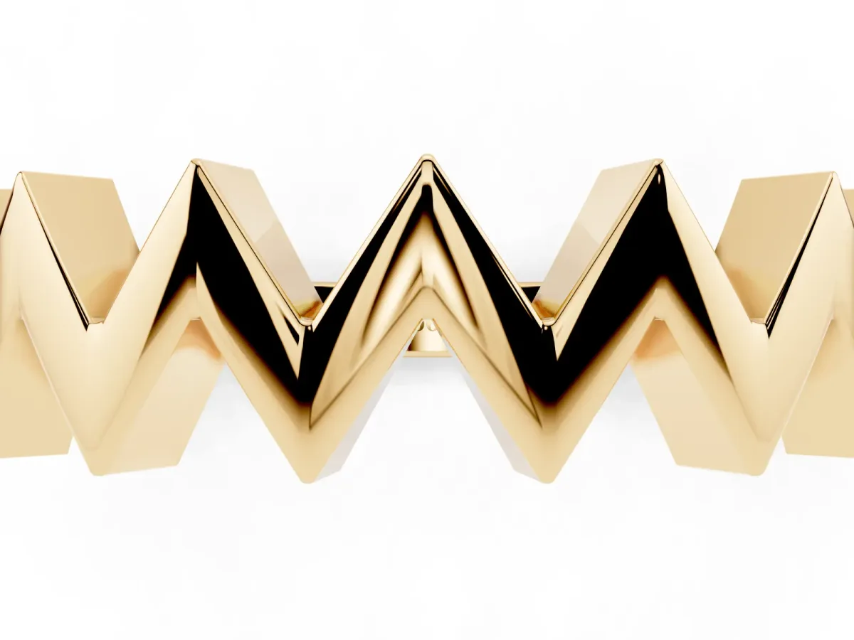 Zigzag Chevron Band Yellow gold