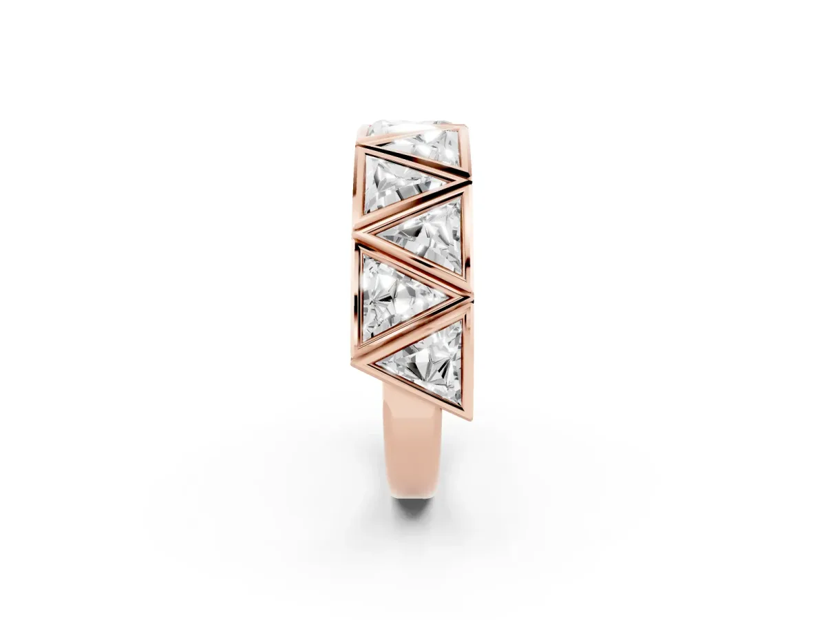 Triangle Diamond Geometric Mens Band Rose gold