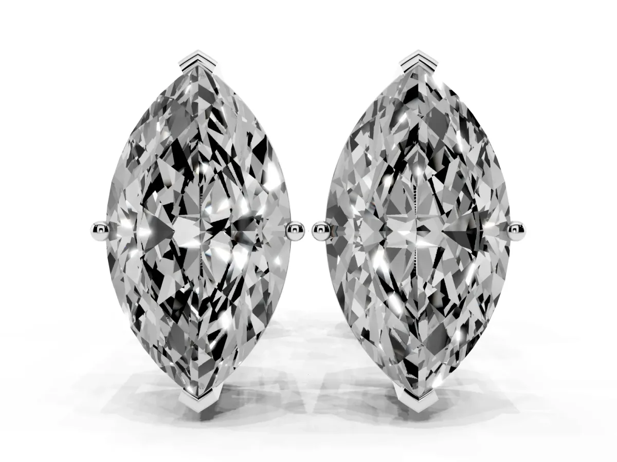 Marquise Cut Diamond Stud Earrings White gold