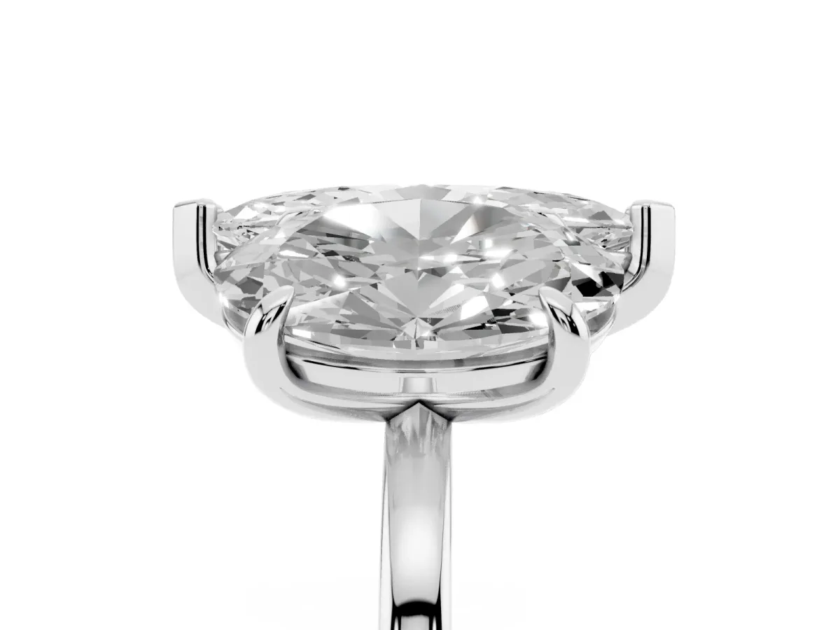 Oval and Marquise Toi Moi Ring with Prong Setting and Plain Band Platinum