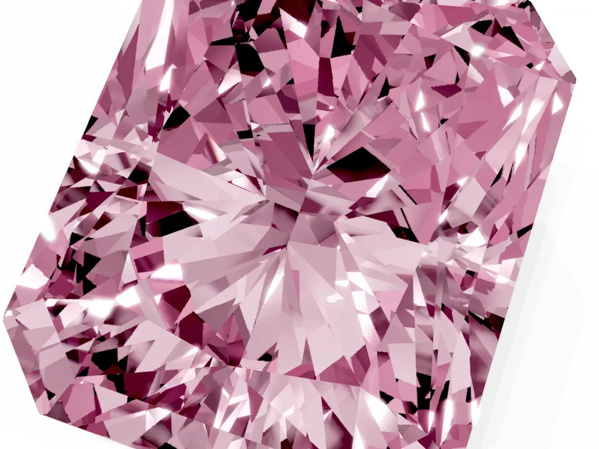 Fancy Pink Radiant Cut Cut Pave Band Milgrain Solitaire Ring Silver