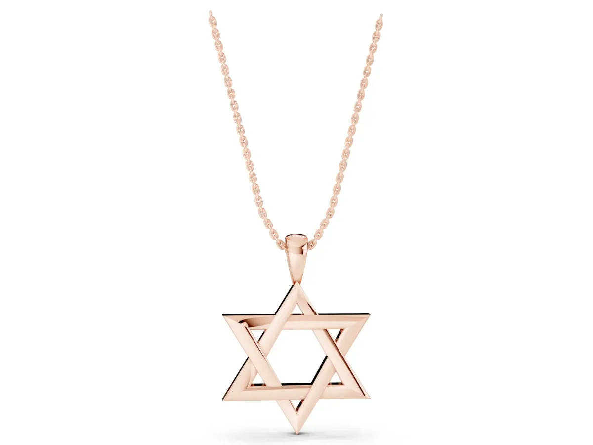 Silver Star of David Pendant Rose gold
