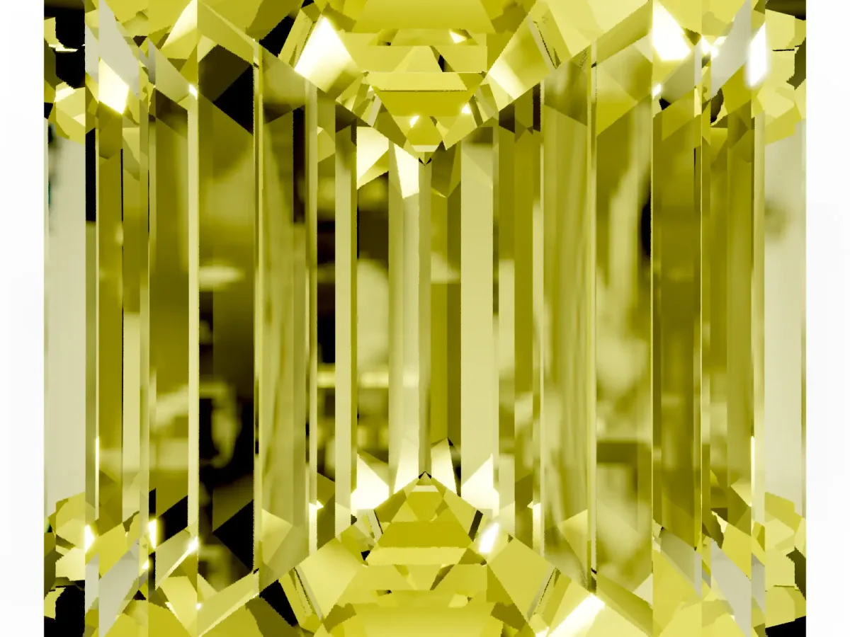 Fancy Yellow Emerald Cut Diamond Solitaire Ring with Prong Setting and Classic Band Rose gold