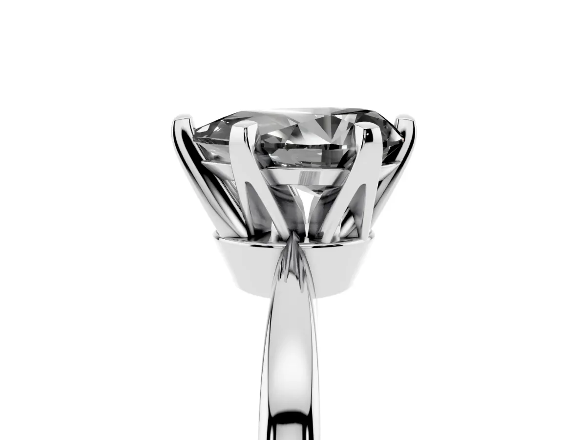 Fancy Black Pear Cut Solitaire Engagement Ring with Six-Prong Setting and Tapered Band Platinum