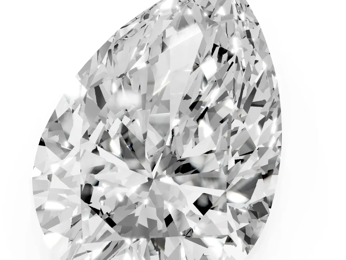 Pear Cut Diamond Ring with Marquise Side Stones and Prong Setting Yellow gold