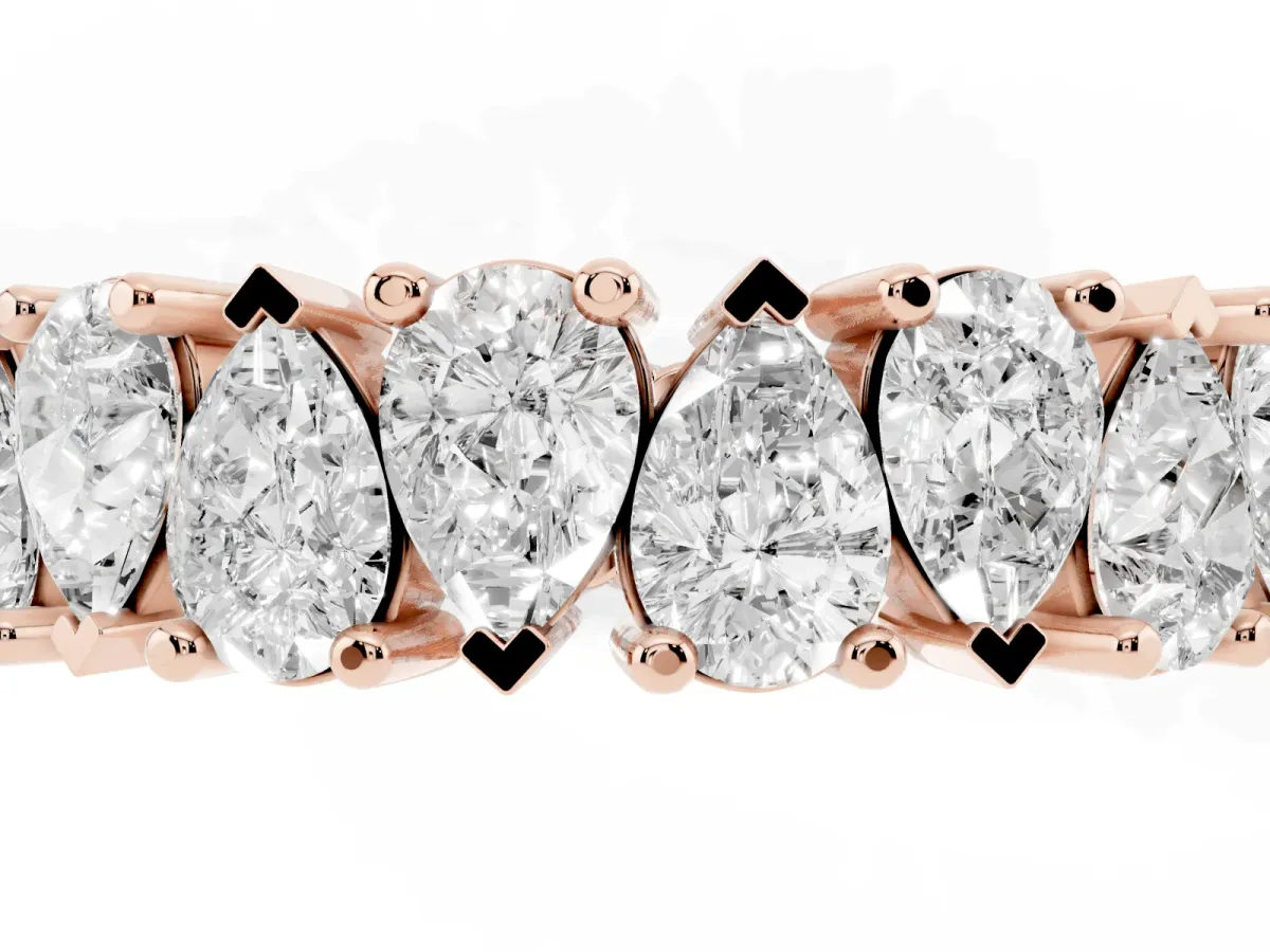 Pear Diamond Shared Prong Eternity Band Rose gold