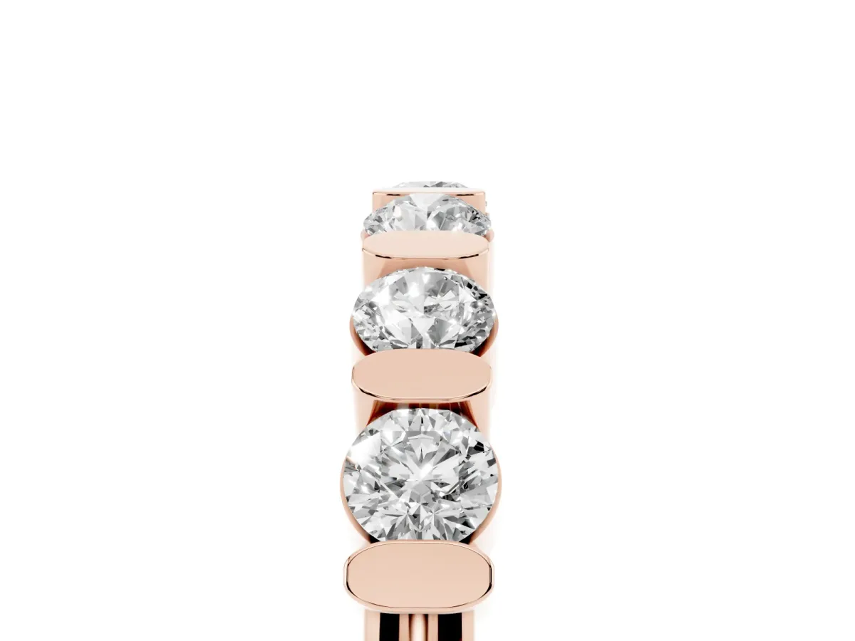 Channel Set Round Diamond Half Eternity Band Rose gold