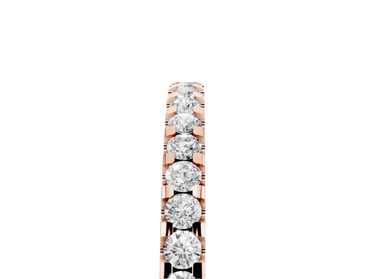 Round Diamond Half Eternity Prong Set Band Rose gold