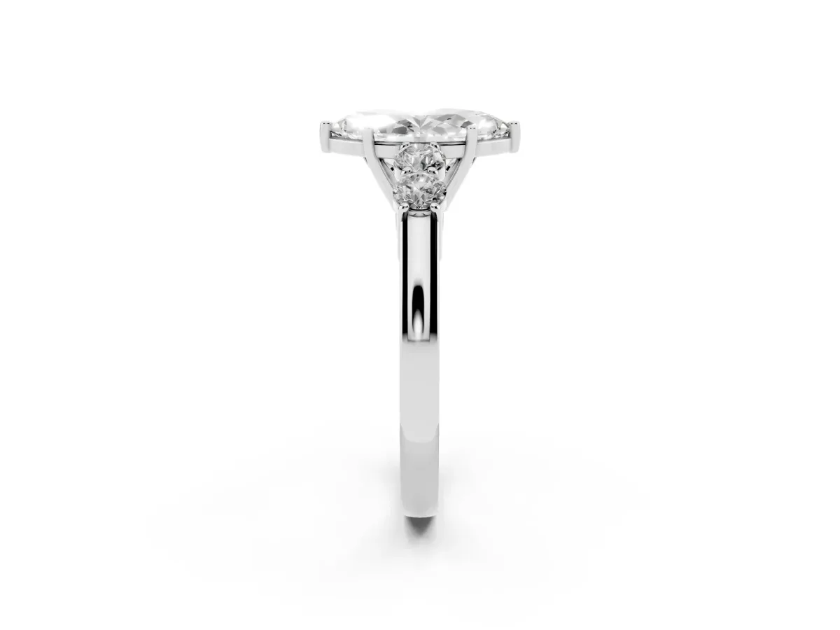 Marquise Cut Cut Diamond Five-Stone Prong Set White Gold Ring White gold