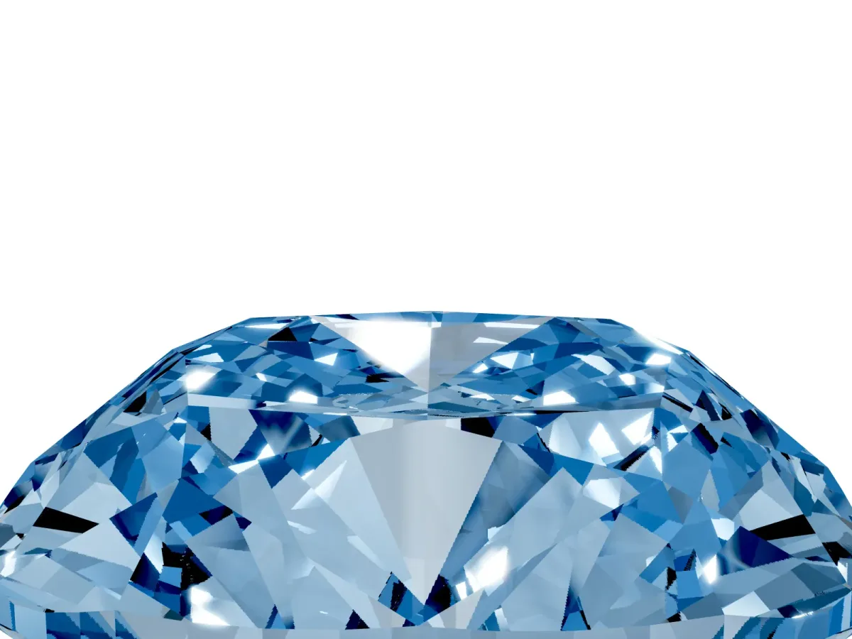 Fancy Blue Cushion Cut Halo Milgrain Solitaire with Bezel Set Side Stones and Pave Band Silver