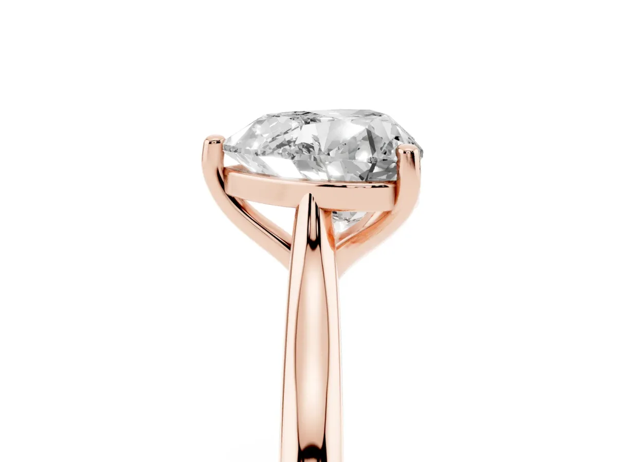 Heart Cut Cut Solitaire Ring with Cathedral Band and Four-Prong Setting Rose gold