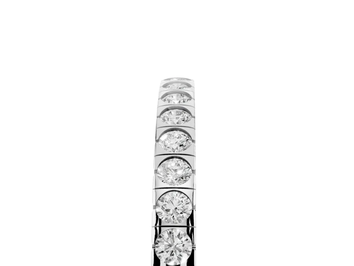 Round Cut Diamond Pavé Set Eternity Band Silver