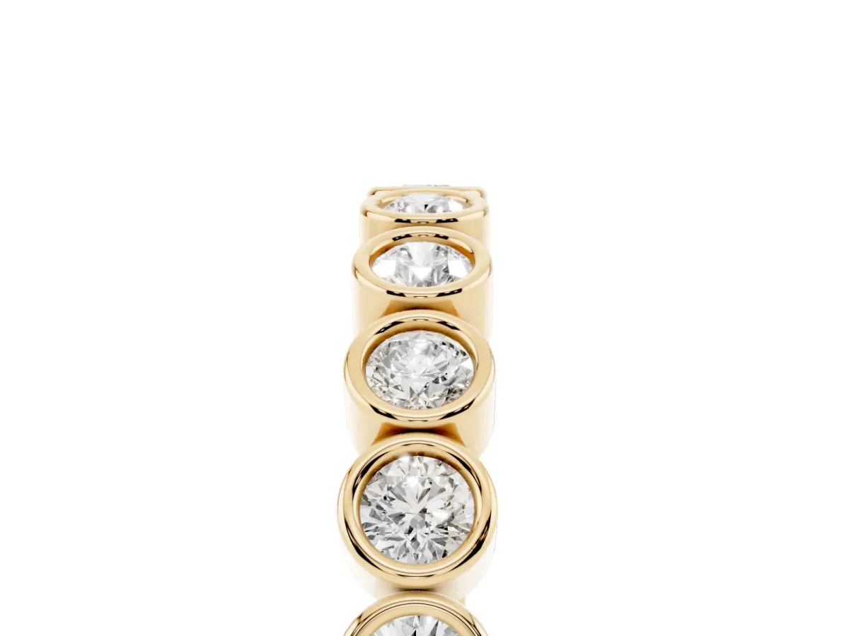 Bezel Set Round Diamond Eternity Band Yellow gold