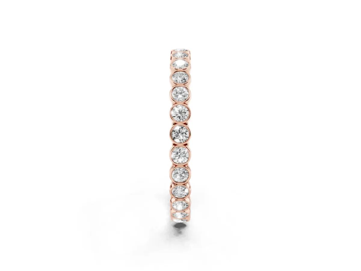 Bezel-Set Round Diamond Eternity Band Rose gold