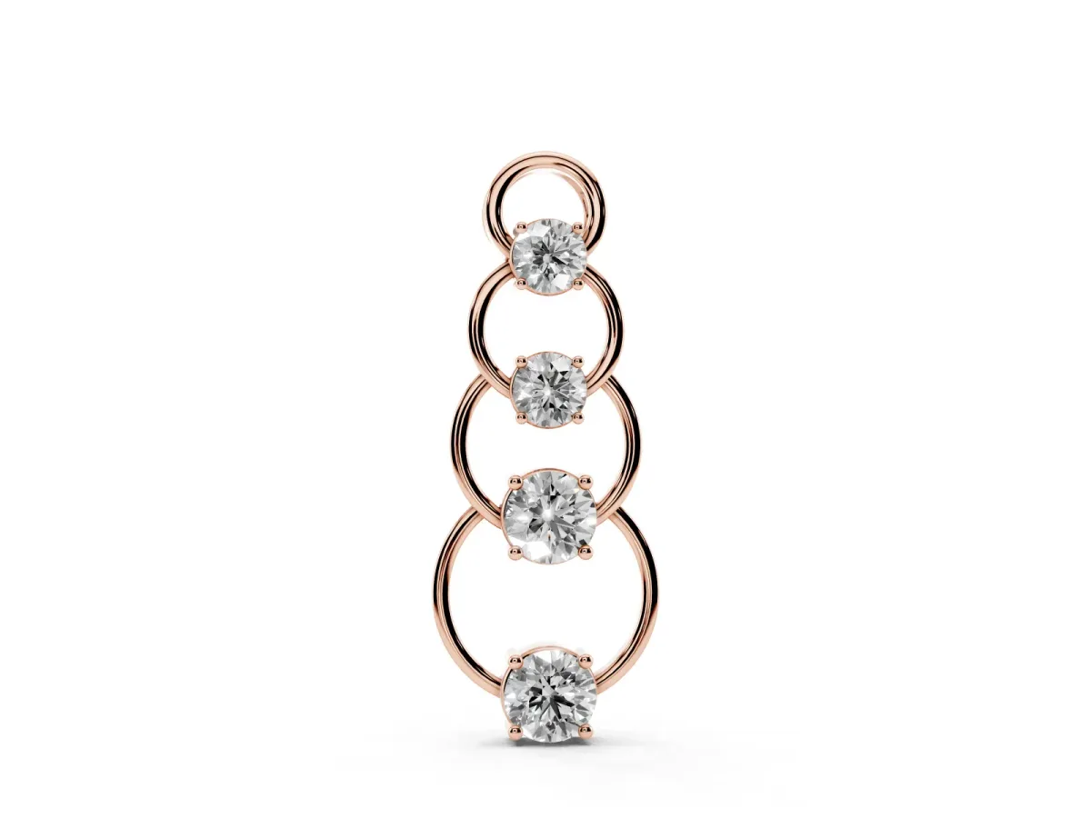 Round Diamond Four-Prong Circle Pendant Rose gold