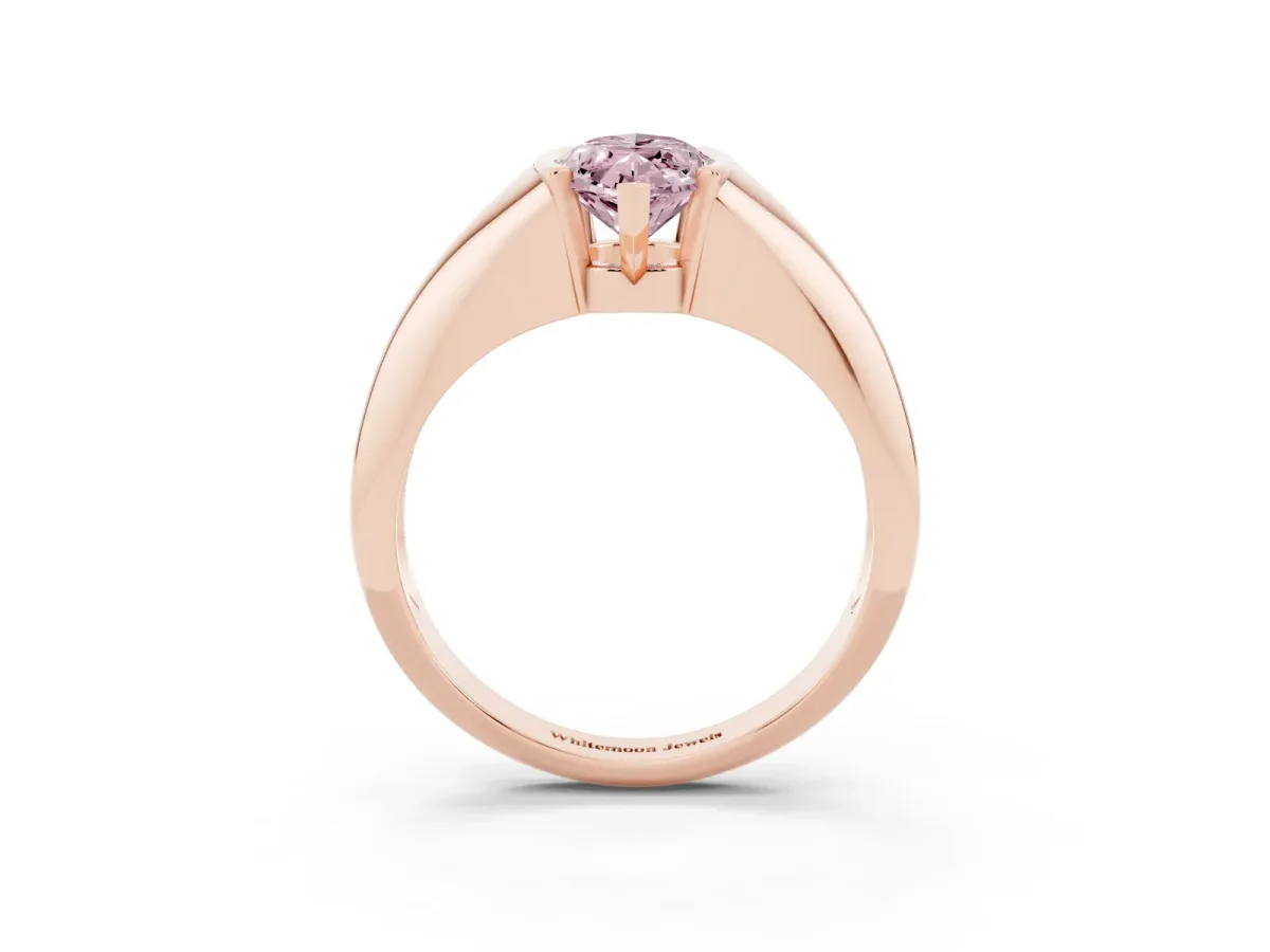 Fancy Pink Marquise Cut Solitaire Tension Set Diamond Ring Rose gold